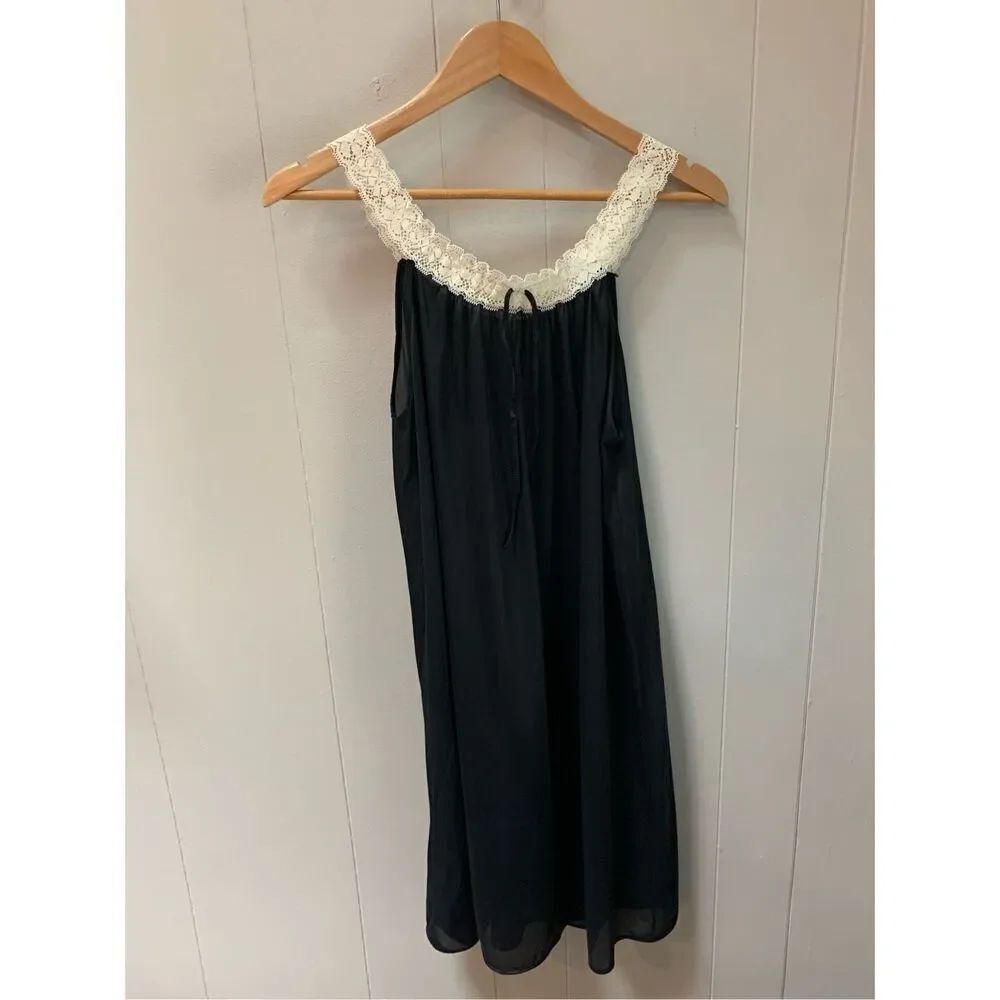 Vintage Lingerie Slip Dress Black